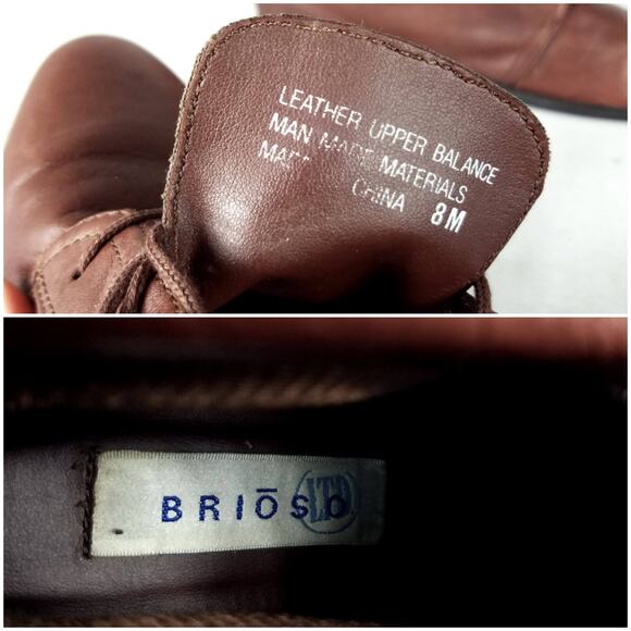 Vintage Rust Brown Genuine Leather Lace Up Fold Over Ankle Boots Booties Size 8 - Picture 6 of 6